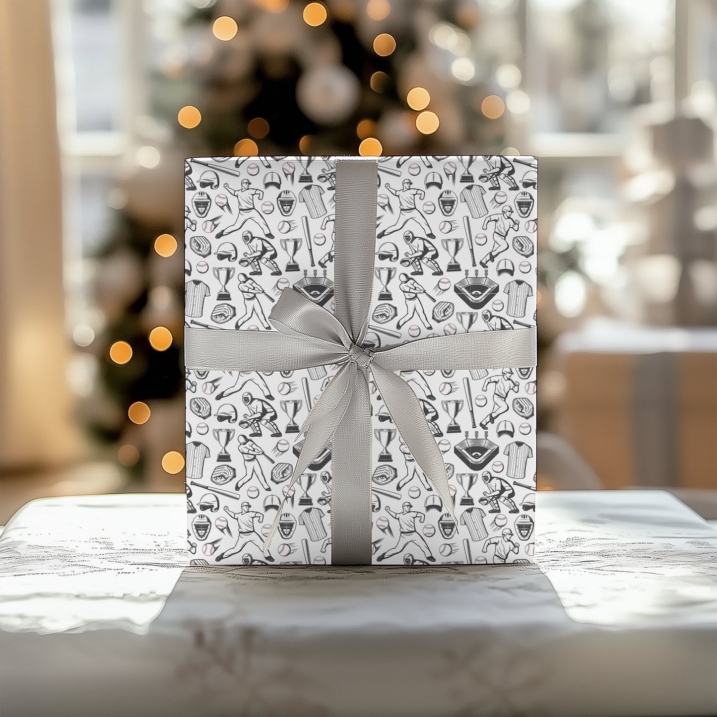 Baseball Christmas Wrapping Paper - Luxury Holiday Wrapping Paper