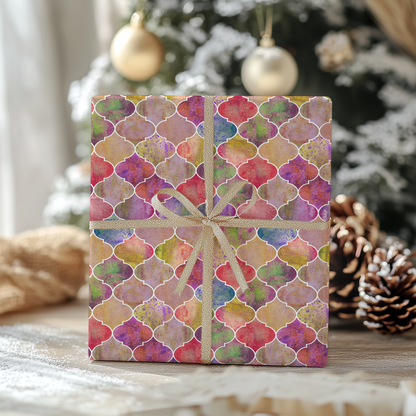 Bright Moroccan Christmas Wrapping Paper - Luxury Holiday Wrapping Paper