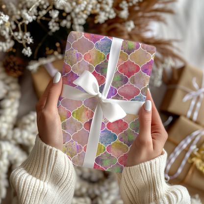 Bright Moroccan Christmas Wrapping Paper - Luxury Holiday Wrapping Paper