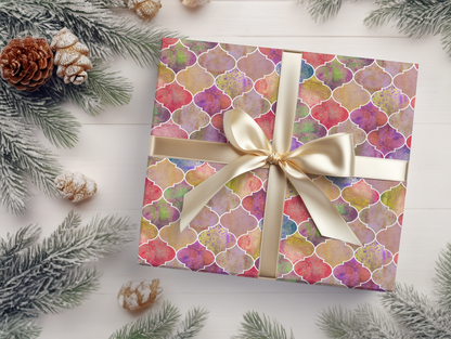 Bright Moroccan Christmas Wrapping Paper - Luxury Holiday Wrapping Paper