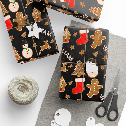 a pair of scissors and some wrapping paper