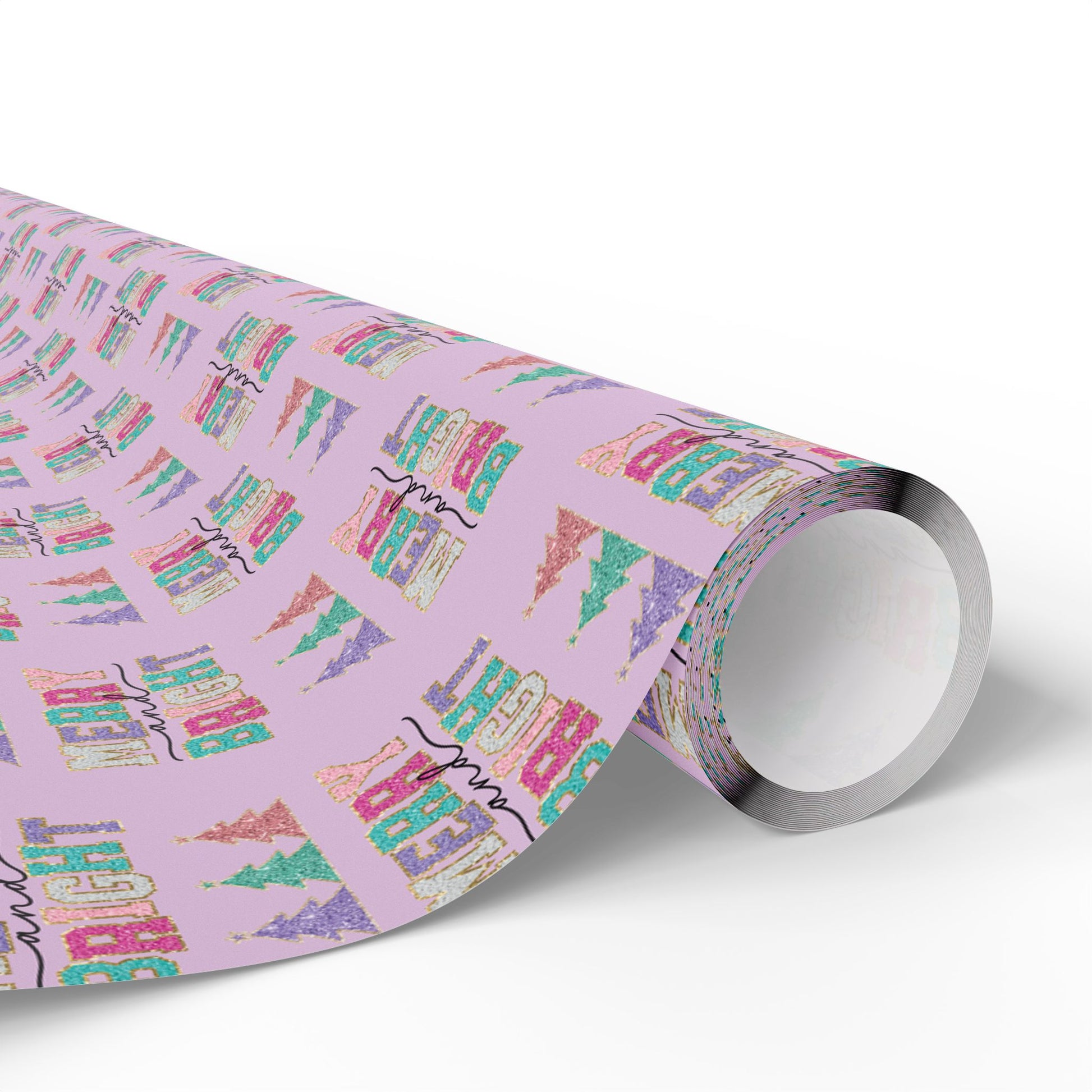 a roll of pink wrapping paper with a pattern on it