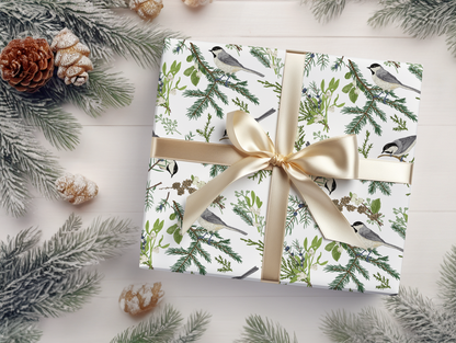 a present wrapped in a white wrapping paper with a gold bow