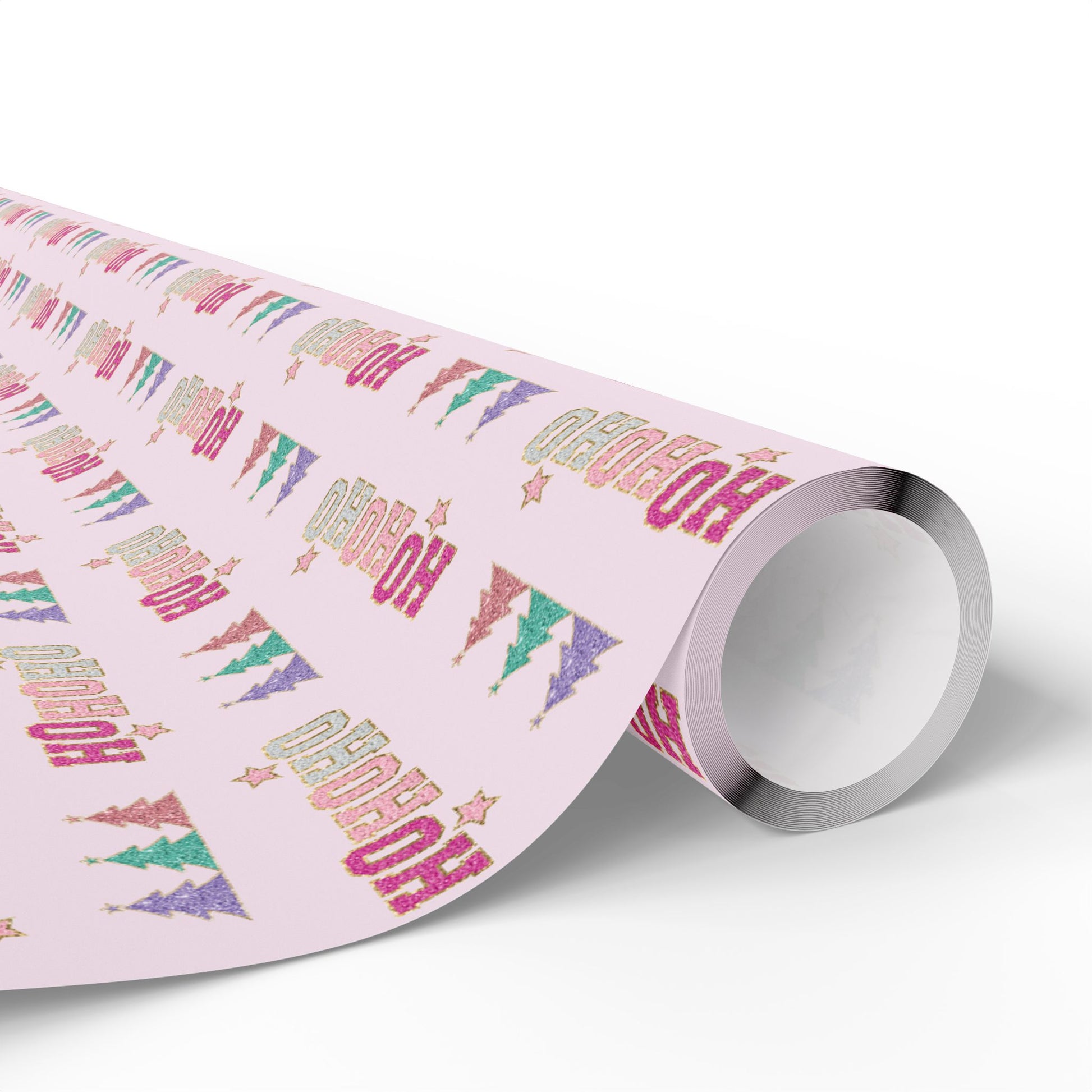 a pink wrapping paper with a happy birthday message on it