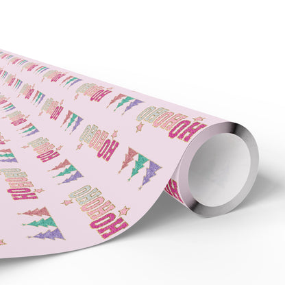 a pink wrapping paper with a happy birthday message on it