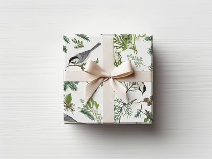 a gift wrapped in a white wrapping paper with a pink ribbon