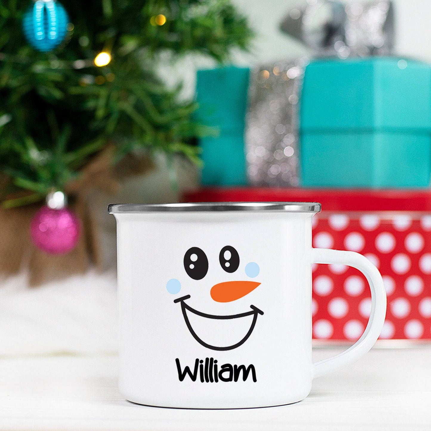 Personalized Boy Snowman Mug
