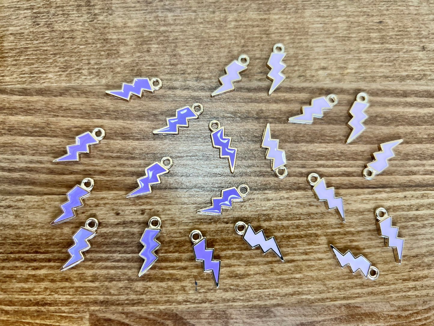 Lightning Bolts Purple or Pink Charms