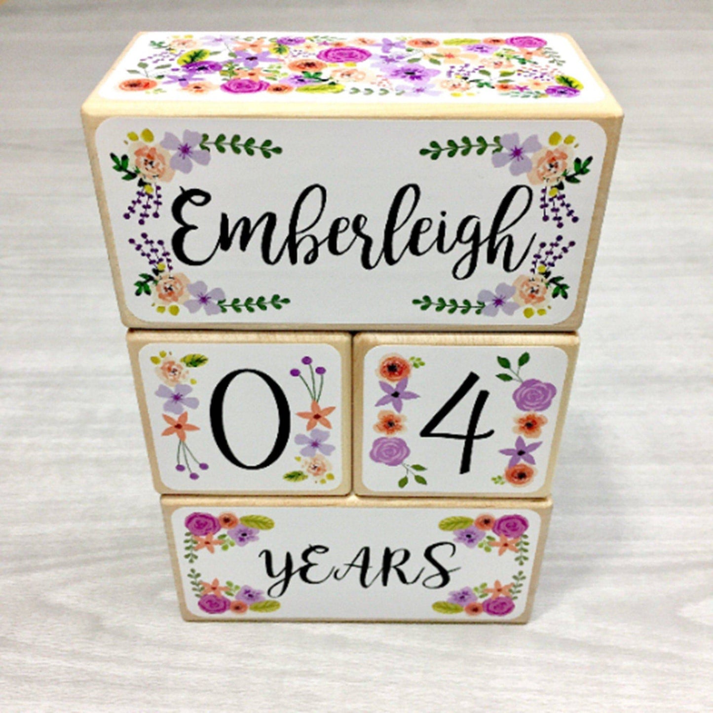 Baby Milestone Blocks - Floral