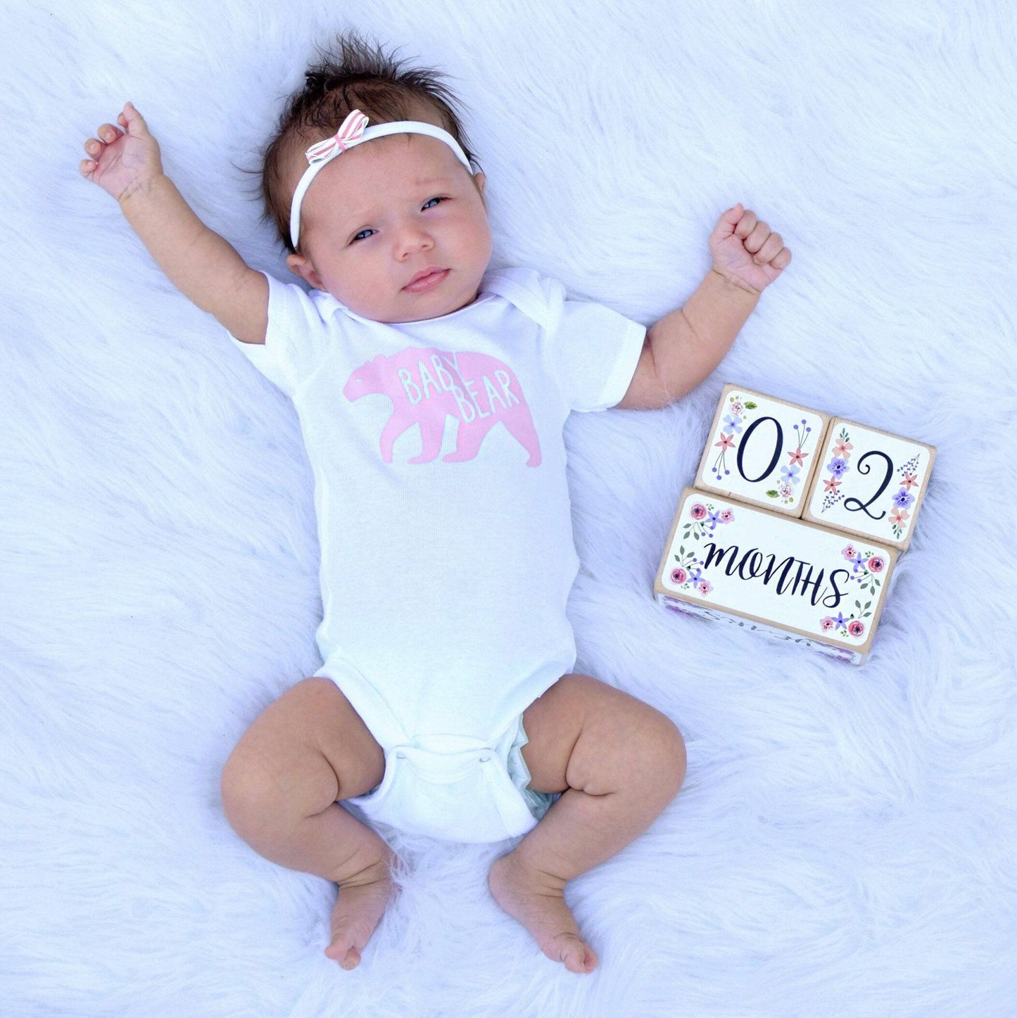 Baby Milestone Blocks - Floral