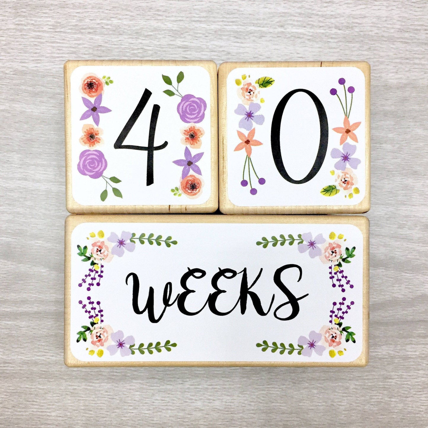 Baby Milestone Blocks - Floral