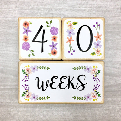 Baby Milestone Blocks - Floral