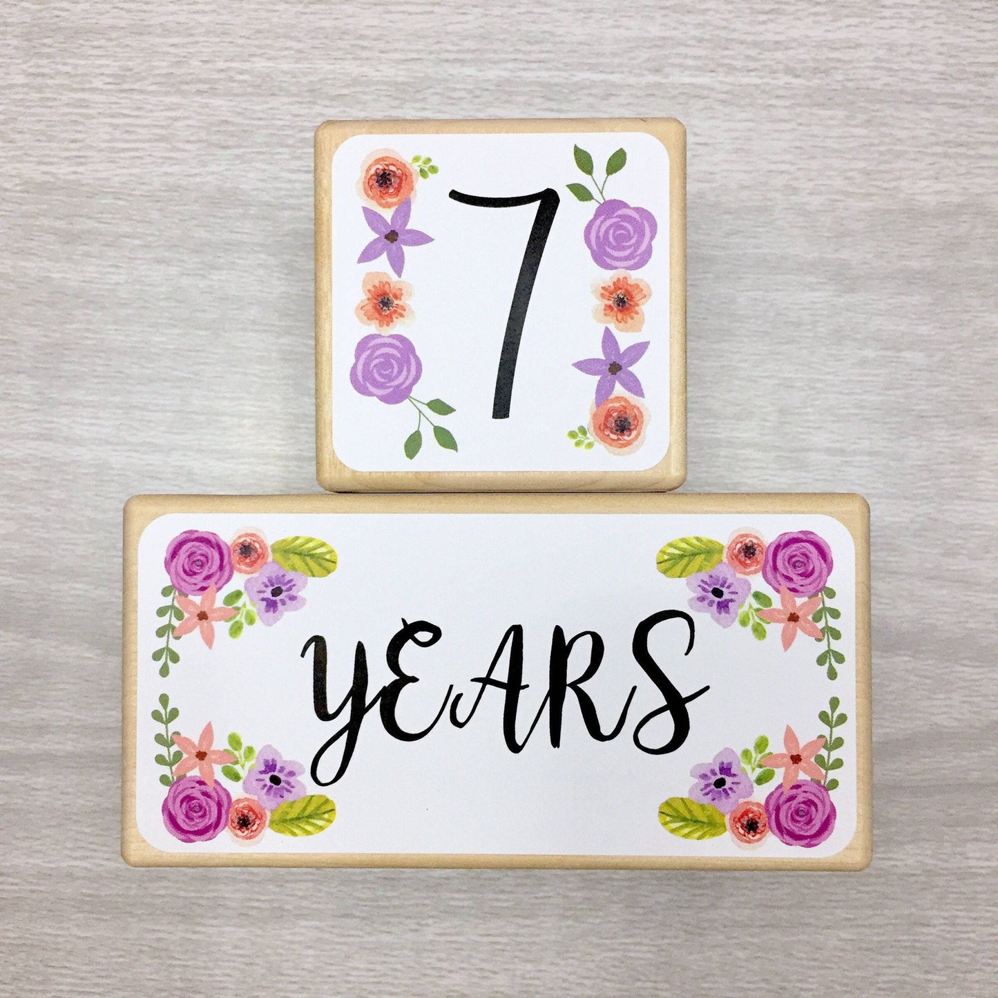 Baby Milestone Blocks - Floral