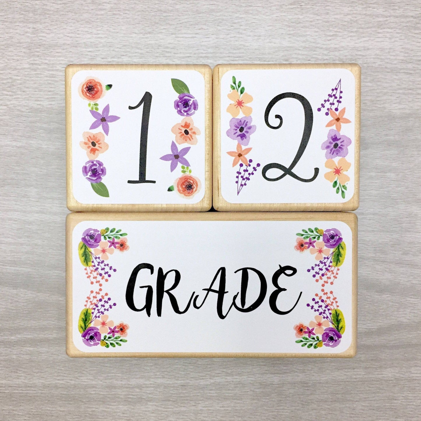 Baby Milestone Blocks - Floral