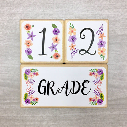 Baby Milestone Blocks - Floral