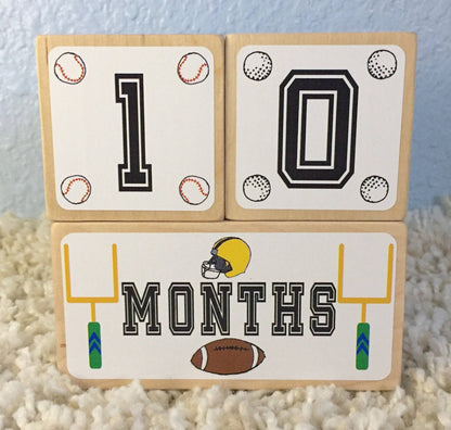 Baby Milestone Blocks - Sports