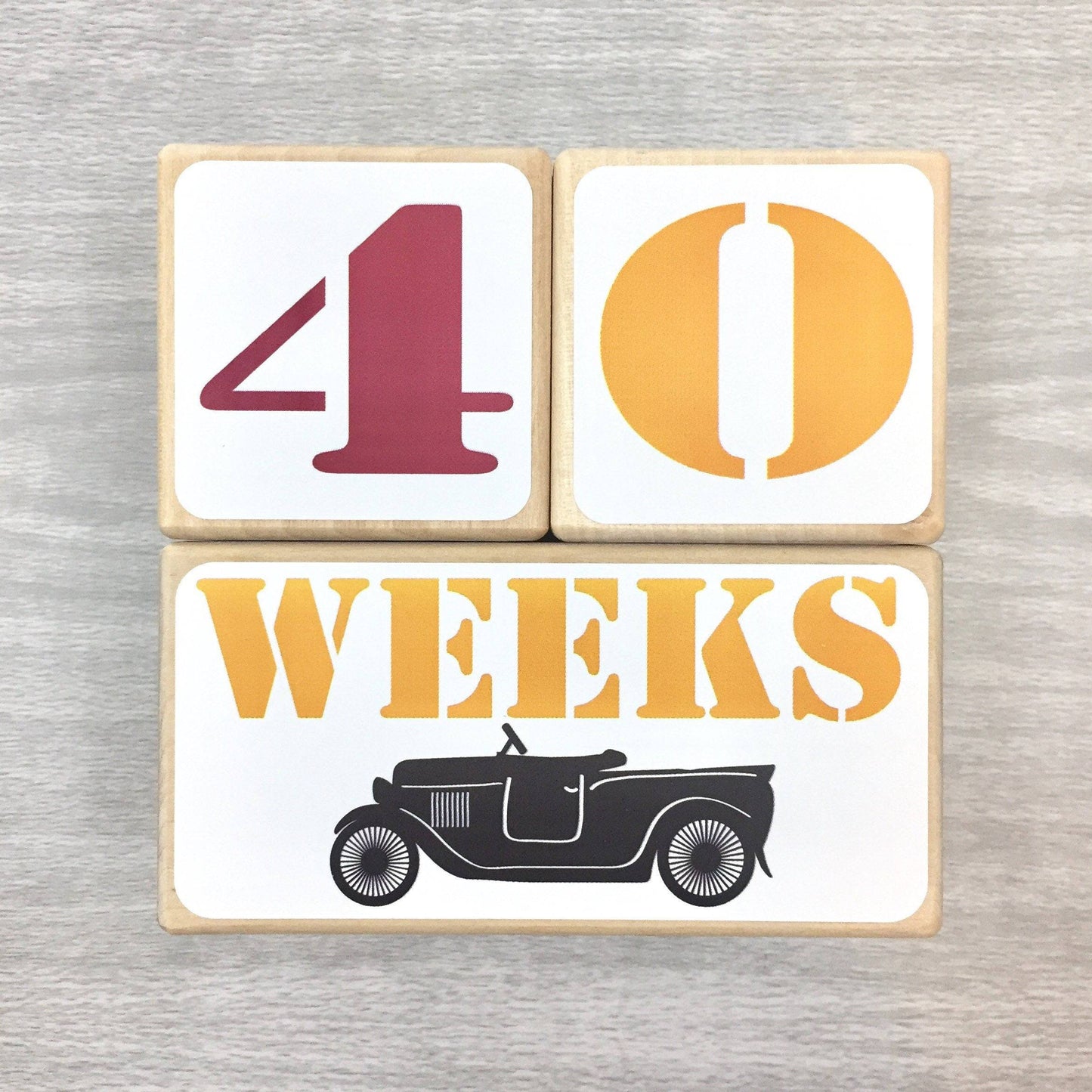 Baby Milestone Blocks - Vintage Cars