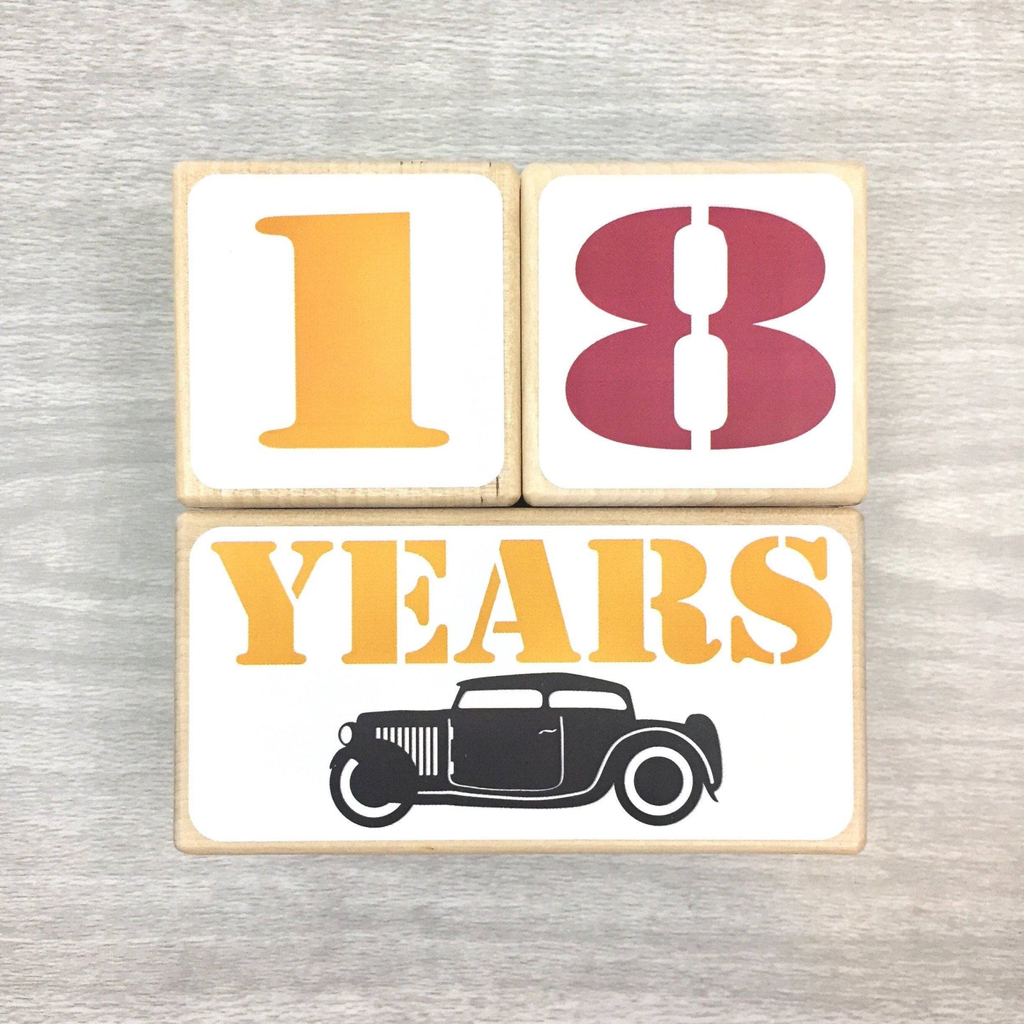 Baby Milestone Blocks - Vintage Cars