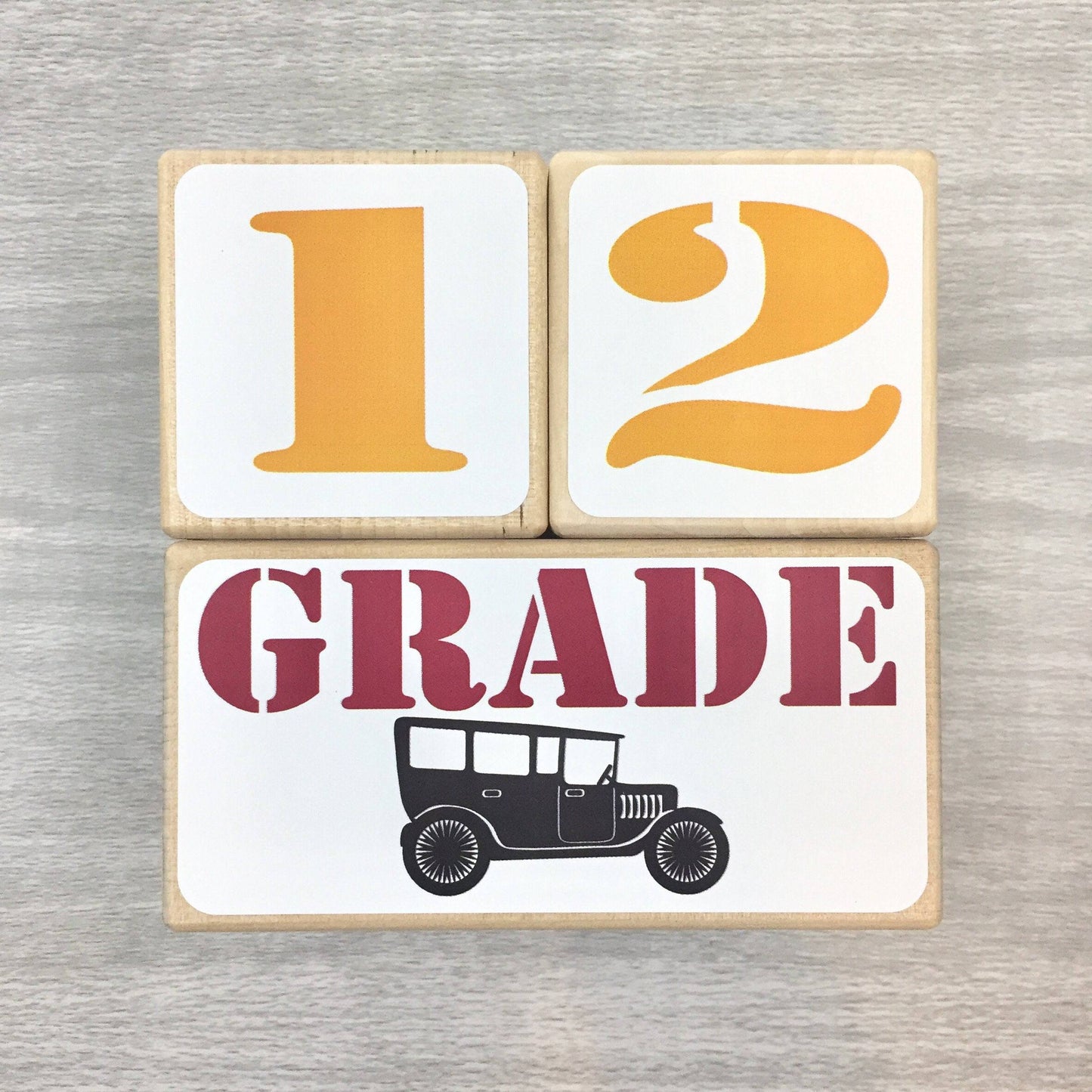 Baby Milestone Blocks - Vintage Cars