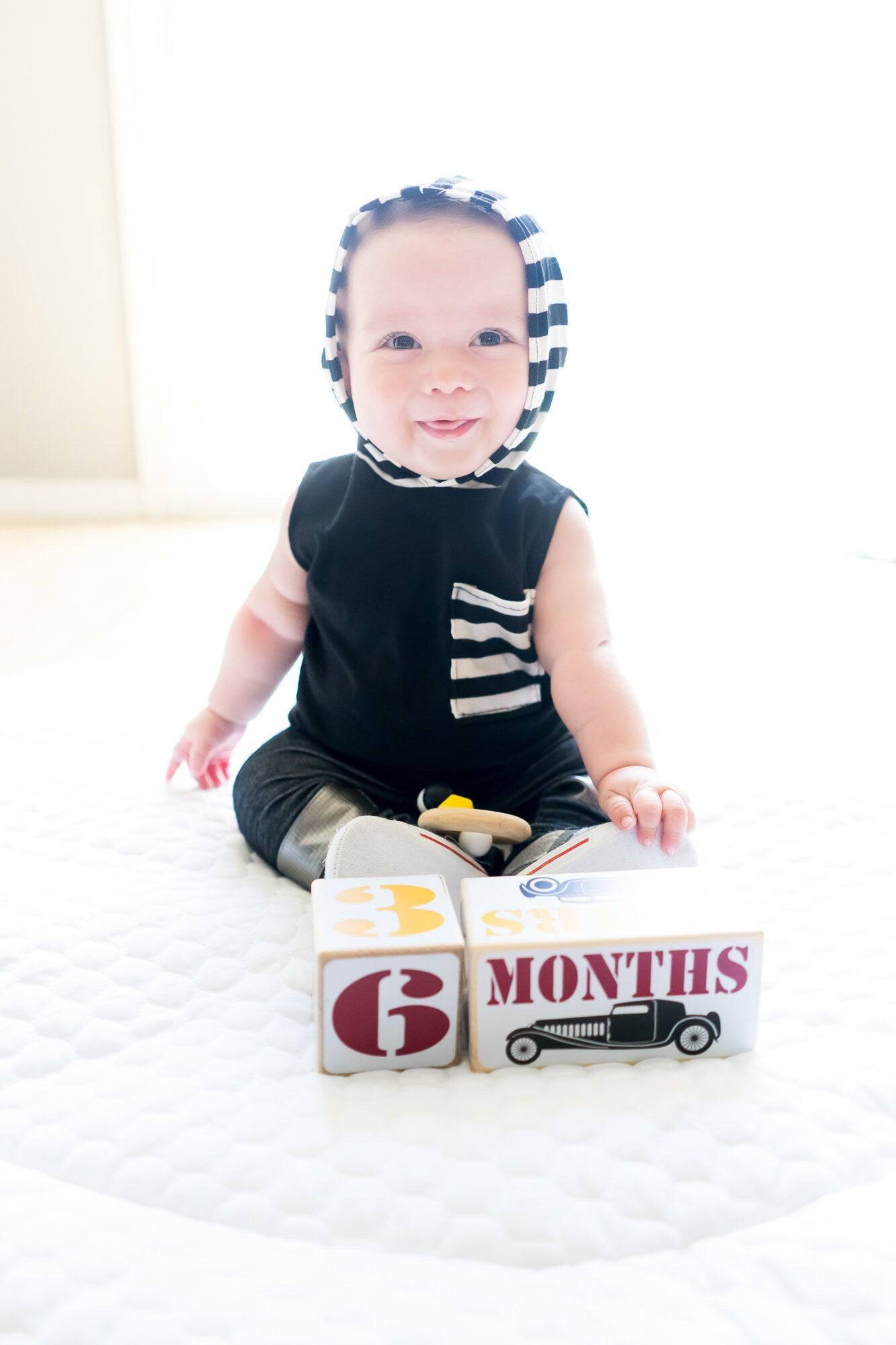 Baby Milestone Blocks - Vintage Cars