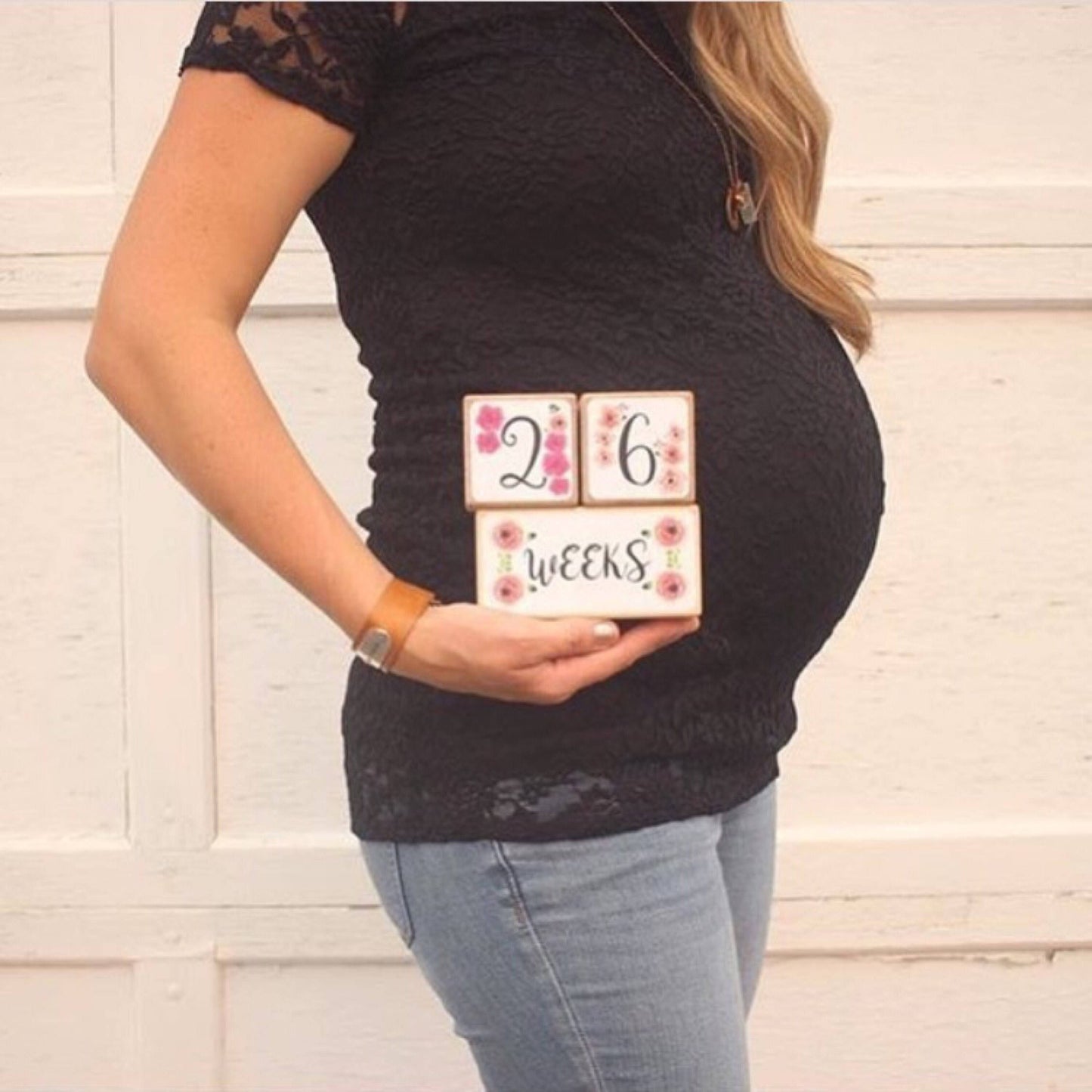 Baby Milestone Blocks - Watercolor Floral