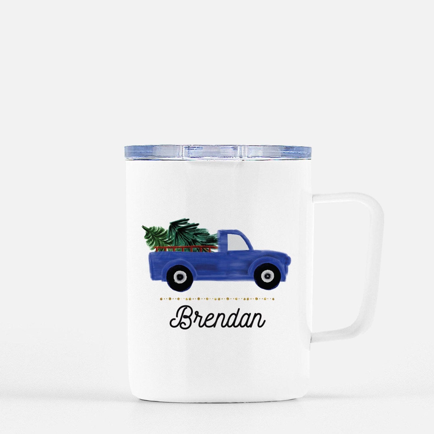 Blue Christmas Truck Mug