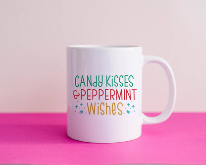 Candy Cane Kisses and Peppermint Wishes Mug