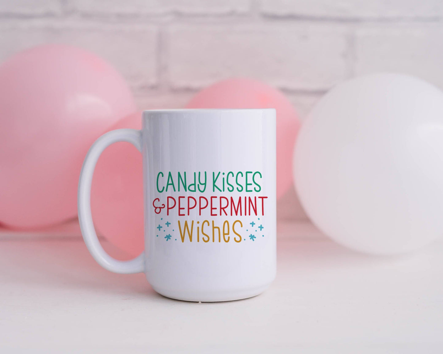 Candy Cane Kisses and Peppermint Wishes Mug