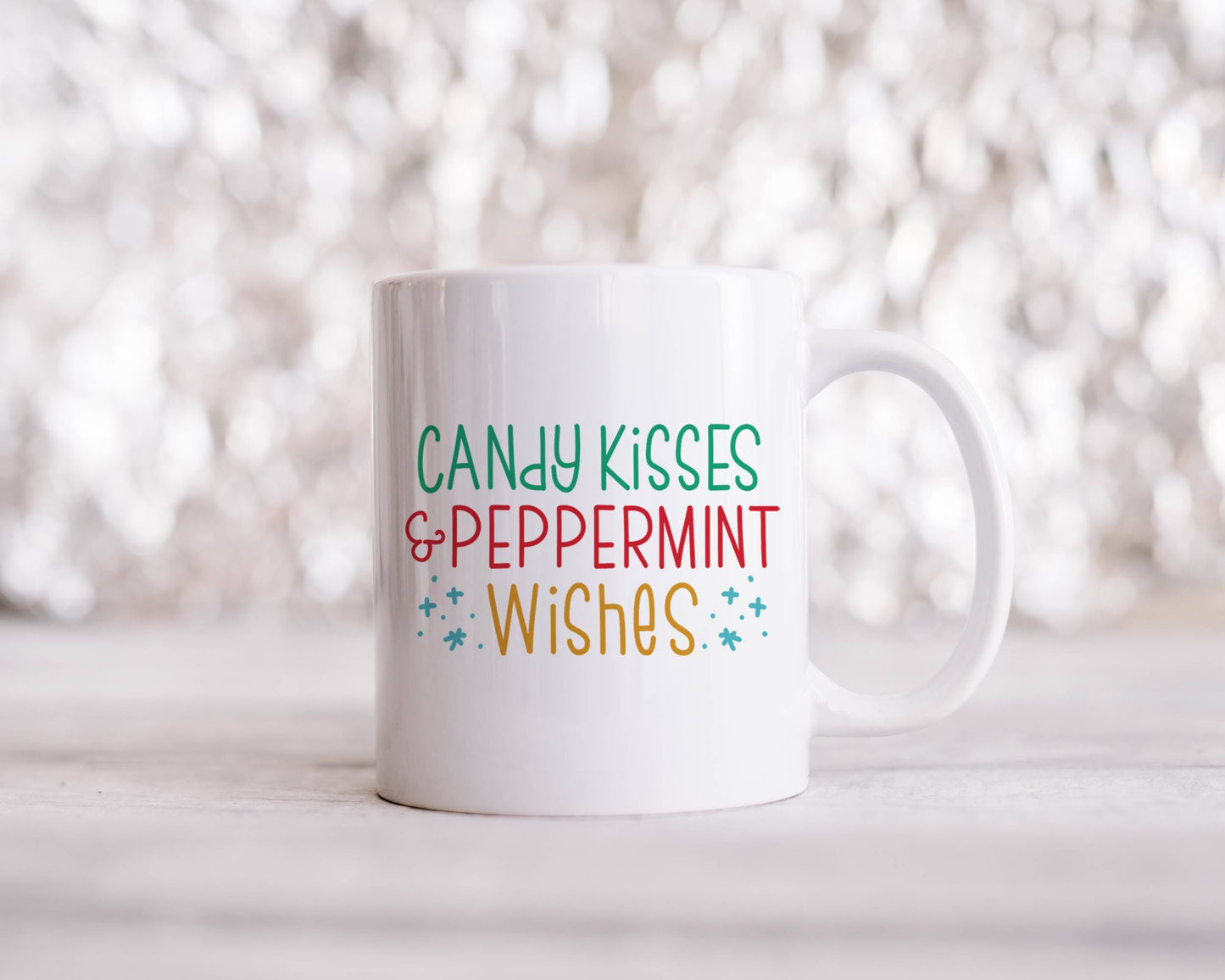 Candy Cane Kisses and Peppermint Wishes Mug