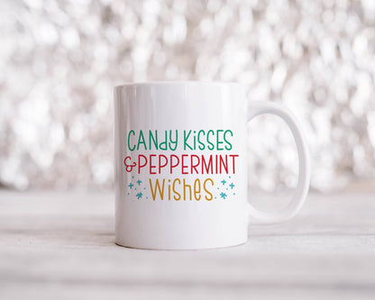Candy Cane Kisses and Peppermint Wishes Mug