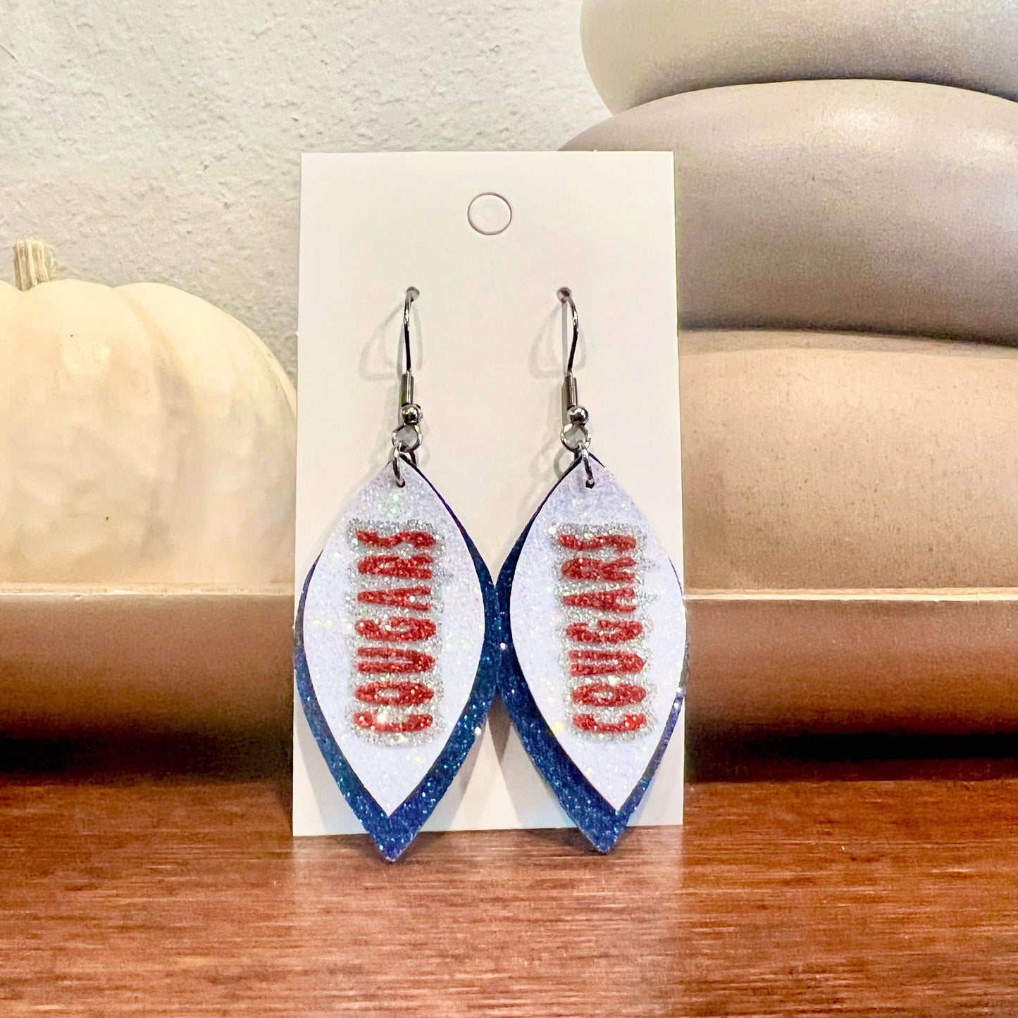 Cougars Glitter Letter Dangles