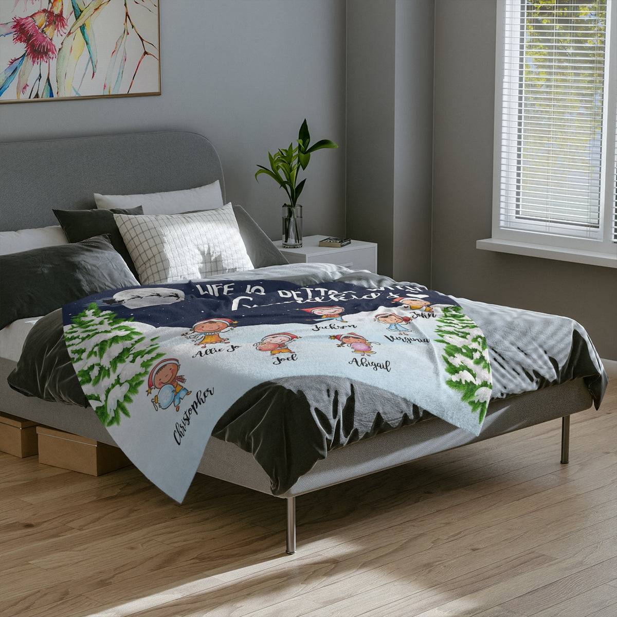 Life Is Better with Grandkids Minky Blanket