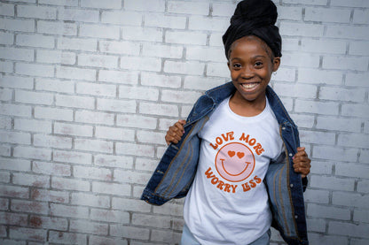 Love More Worry Less Shirt -Kids Valentine's Shirt