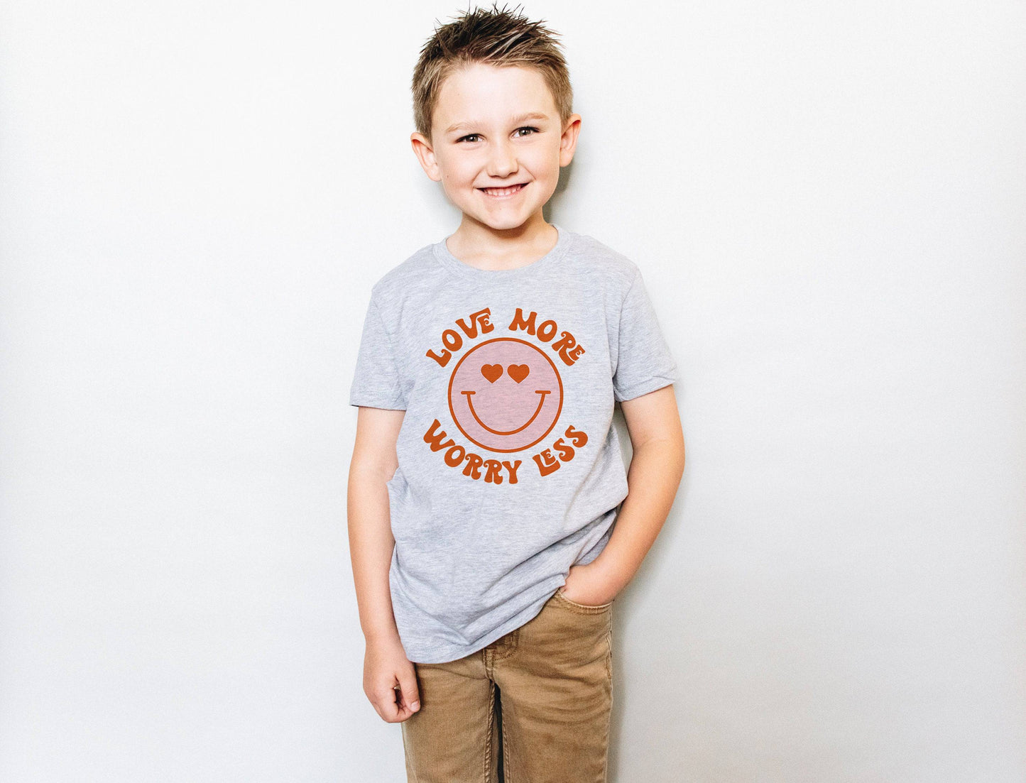 Love More Worry Less Shirt -Kids Valentine's Shirt