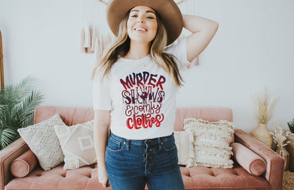 Murder Shows and Comfy Clothes - Women's Halloween Shirt - True Crime Junkie