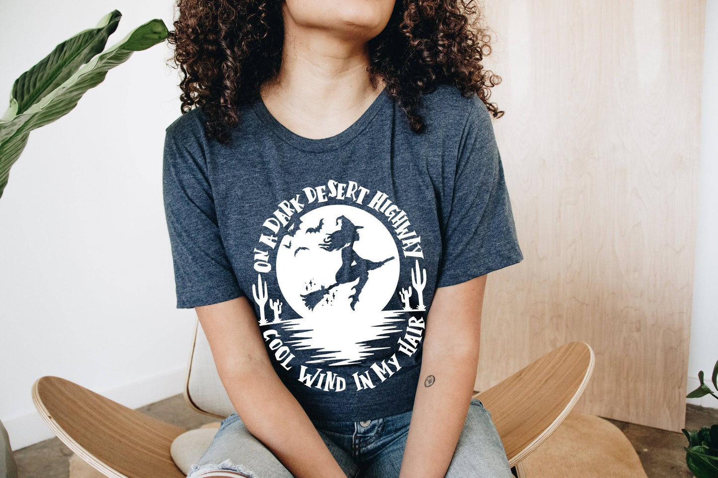 On A Dark Dessert Highway Shirt | White Design | Halloween Shirts for Women