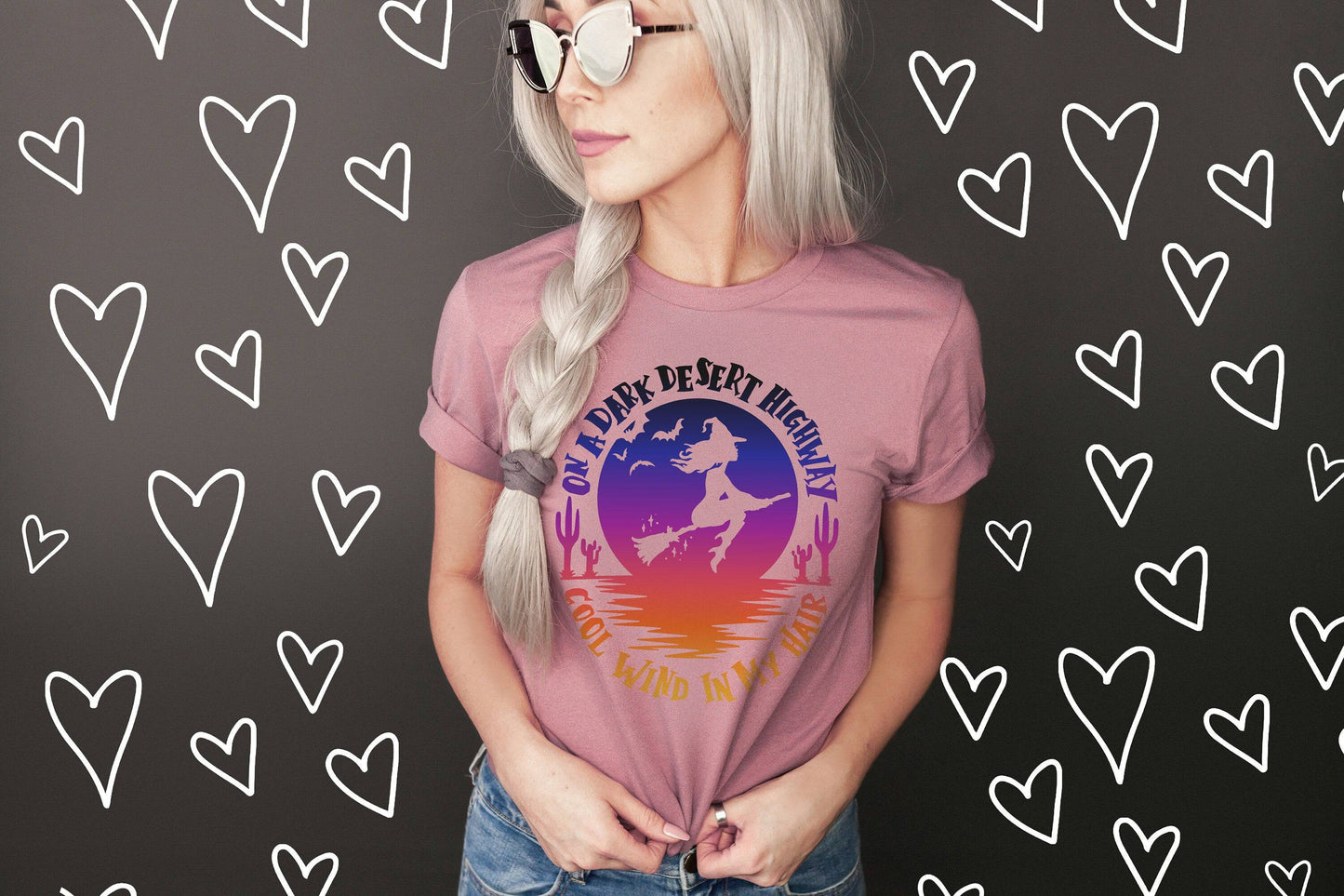 On A Dark Dessert Highway Witch Shirt - Halloween Shirts for Women