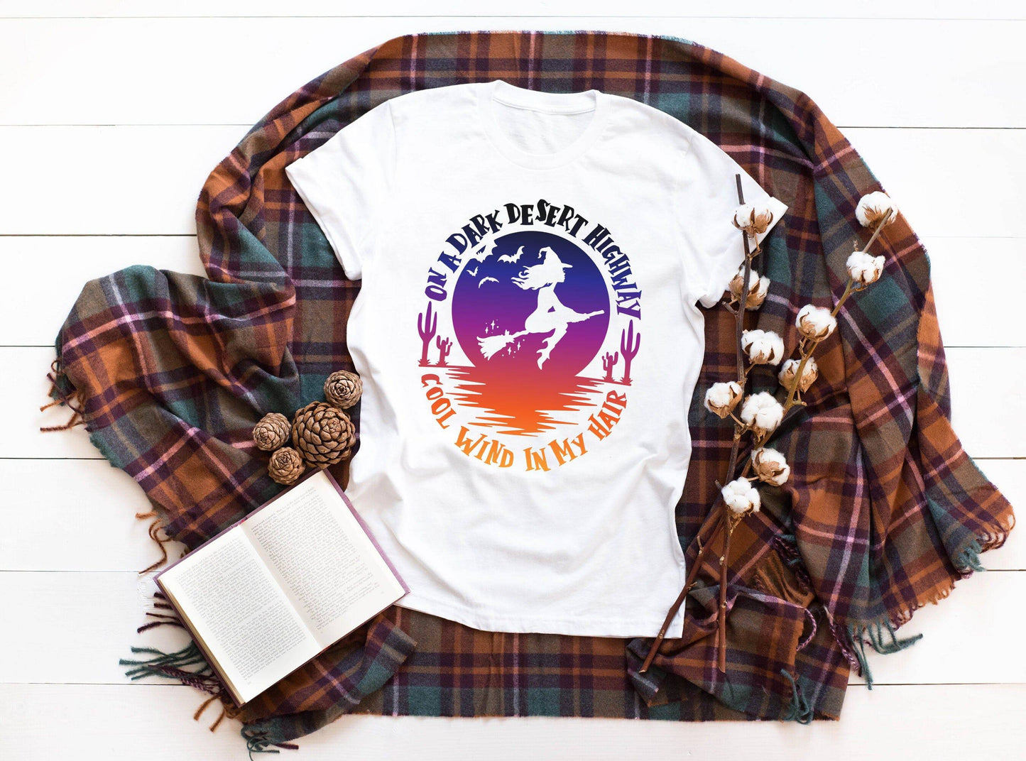On A Dark Dessert Highway Witch Shirt - Halloween Shirts for Women