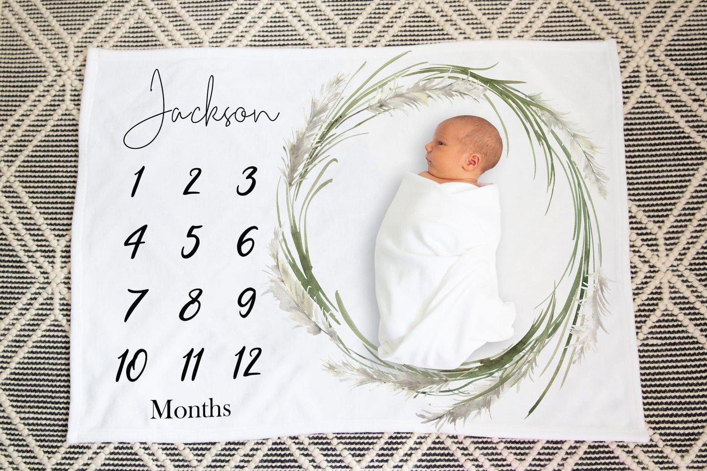 Pampas Grass Baby Milestone Blanket