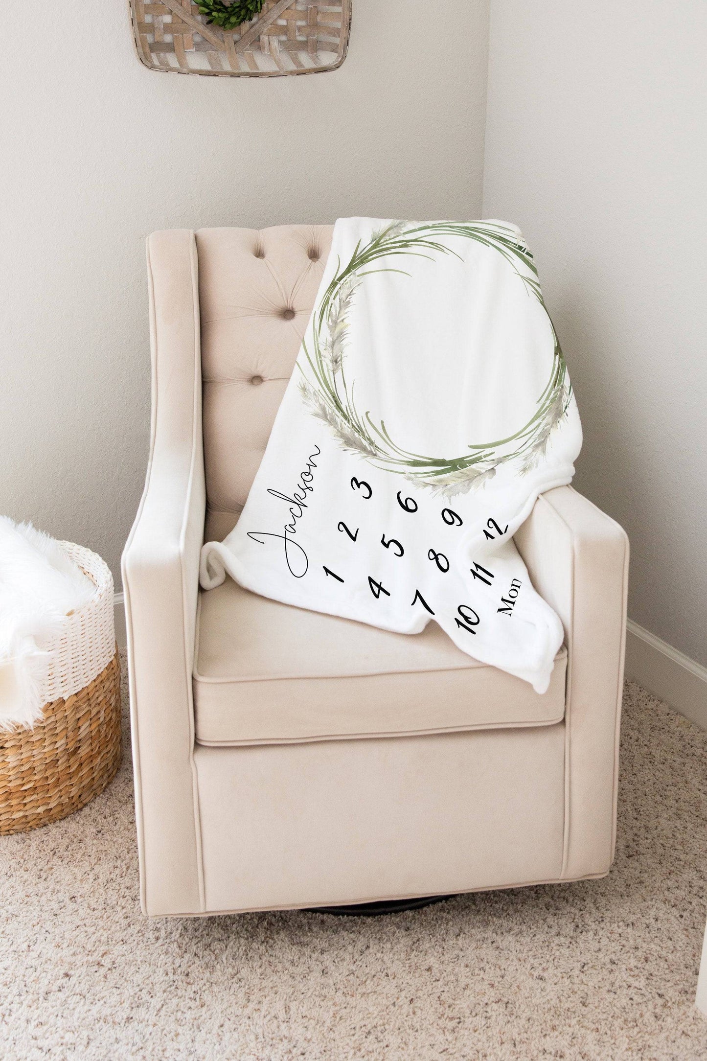 Pampas Grass Baby Milestone Blanket