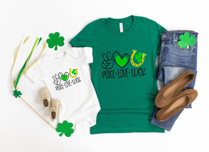 Peace Love Luck Shirt - Kids St. Paddy's Shirt