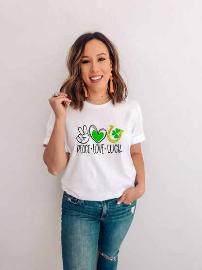 Peace Love Luck - Women's St. Patrick's Day Shirt