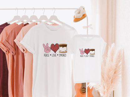 Peace Love S'mores Shirt - Kids Valentines Shirt