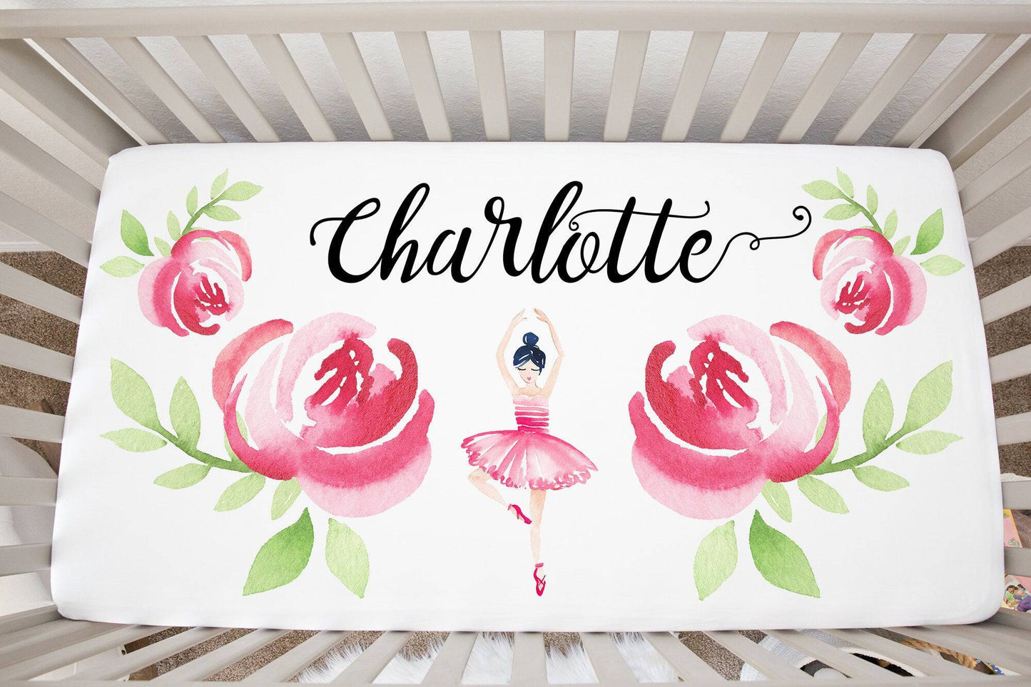 Personalized Ballerina Crib Sheet