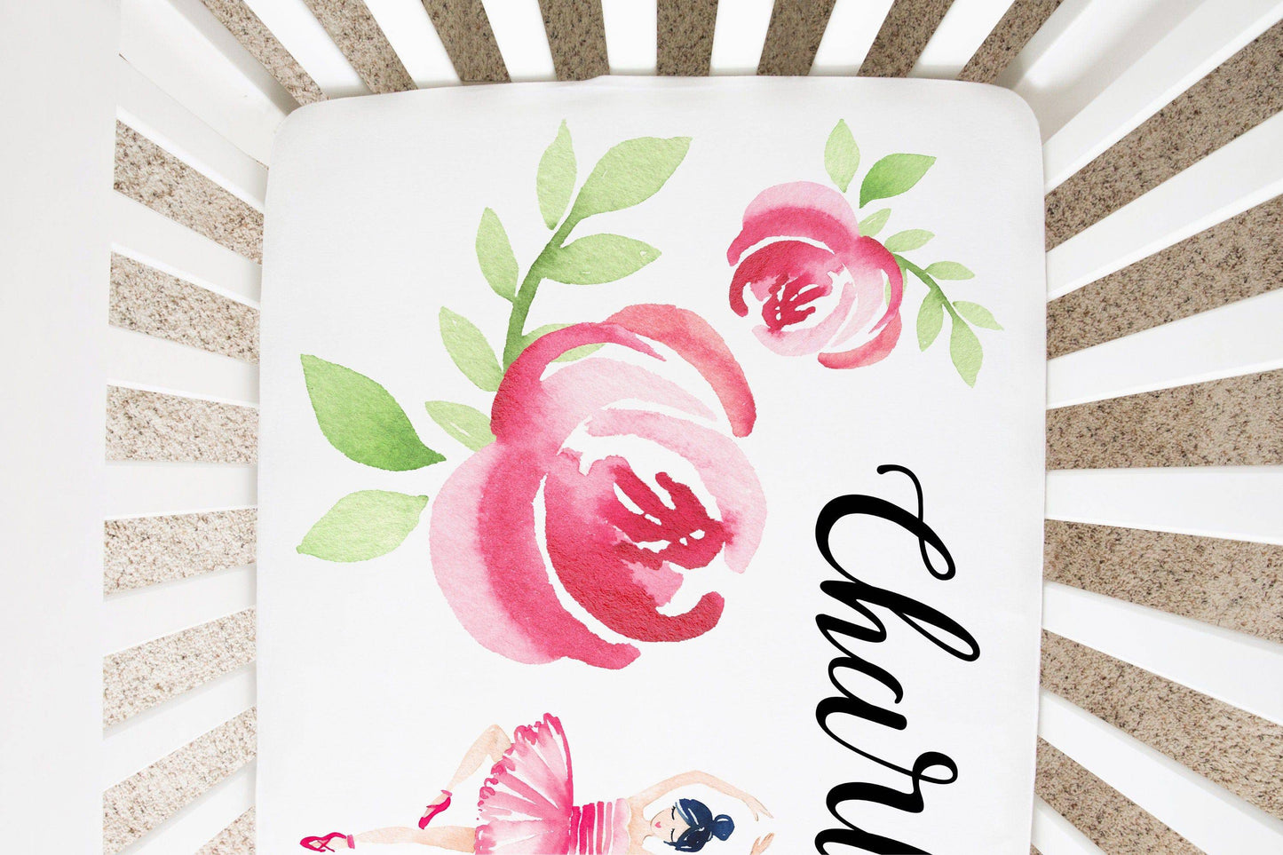 Personalized Ballerina Crib Sheet