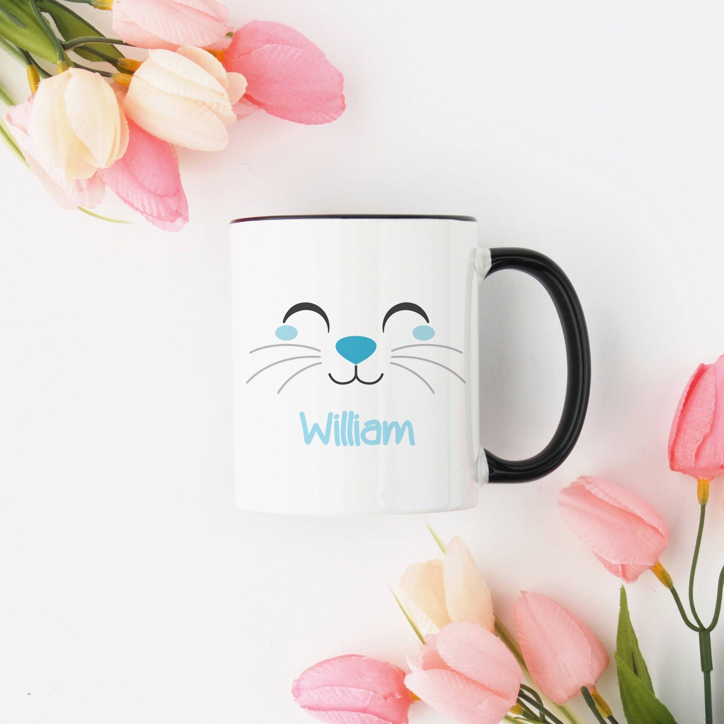 Personalized Bunny Face Mug for Boys & Girls | Easter Mug