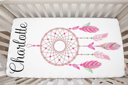 Personalized Dreamcatcher Crib Sheet