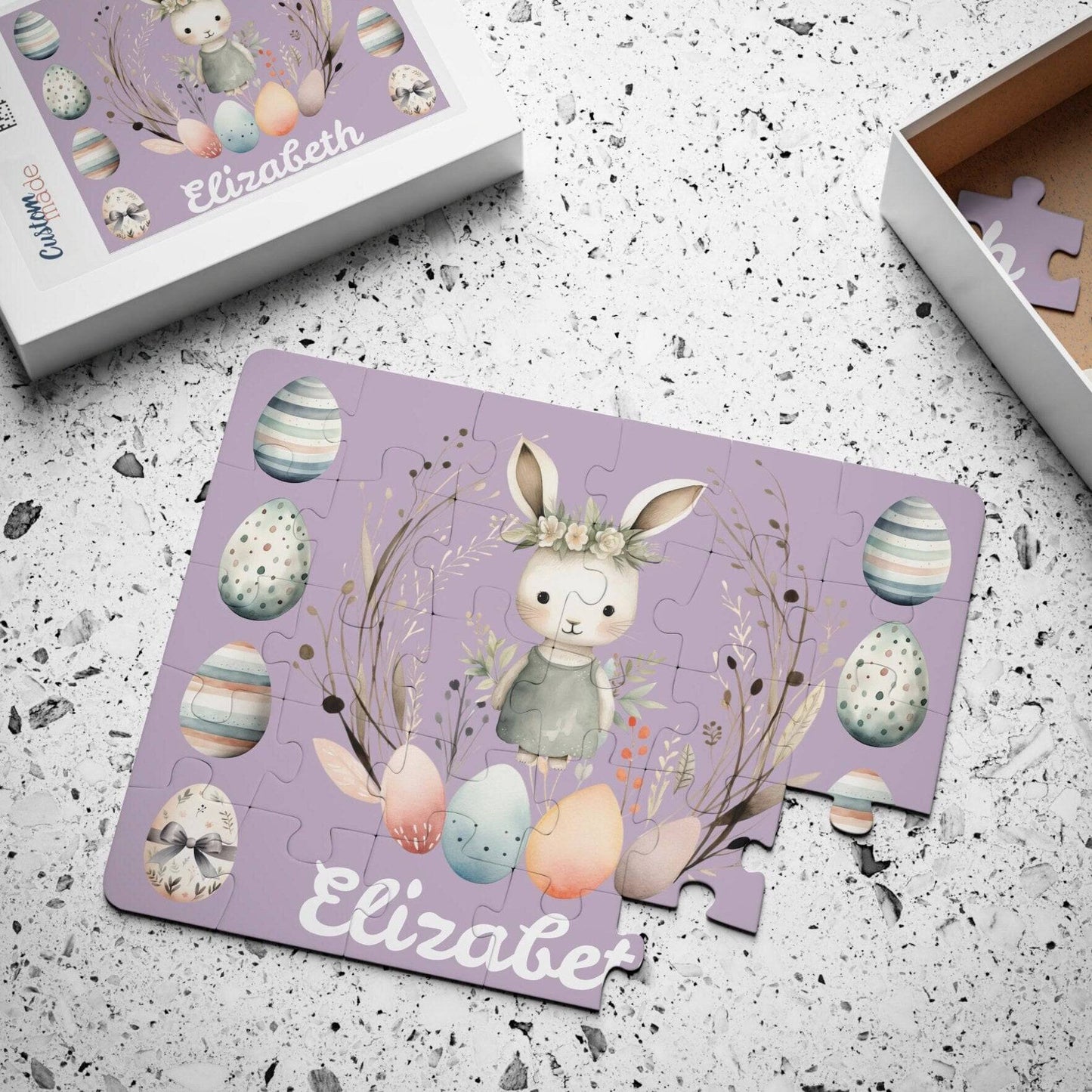 Personalized Easter Bunny Girl Puzzle