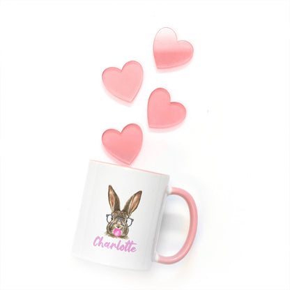 Personalized Hipster Bunny Mug