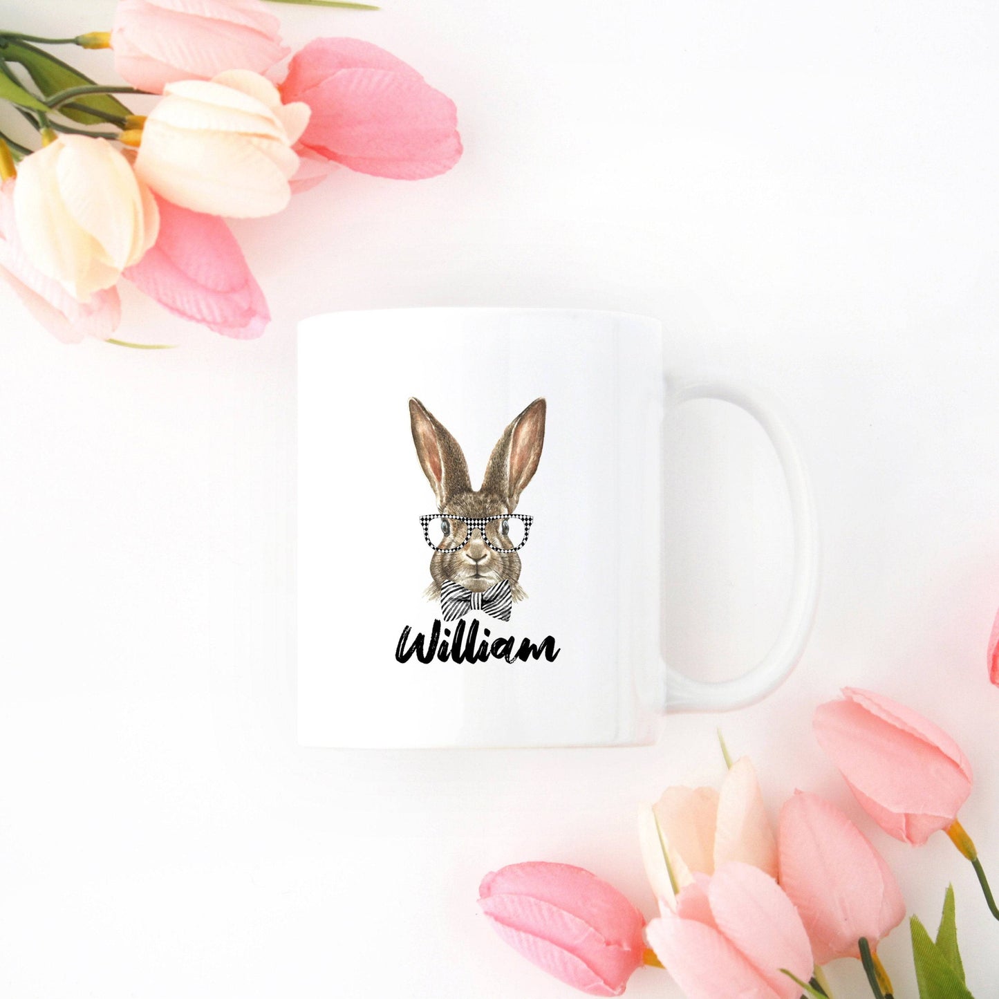Personalized Hipster Bunny Mug